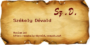 Székely Dévald névjegykártya